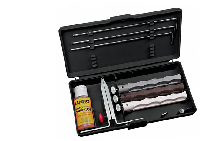 Lansky sharpening system - clamp-based angle guide for knife sharpening