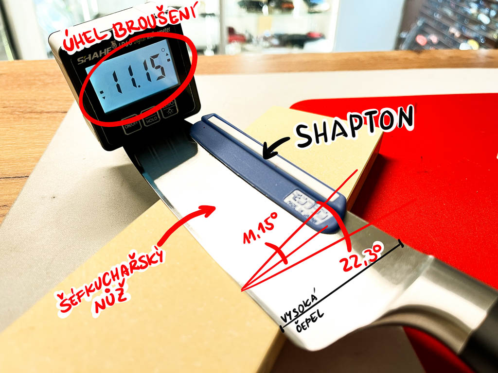 angle guide for sharpening chef knife - angle holder on whetstone