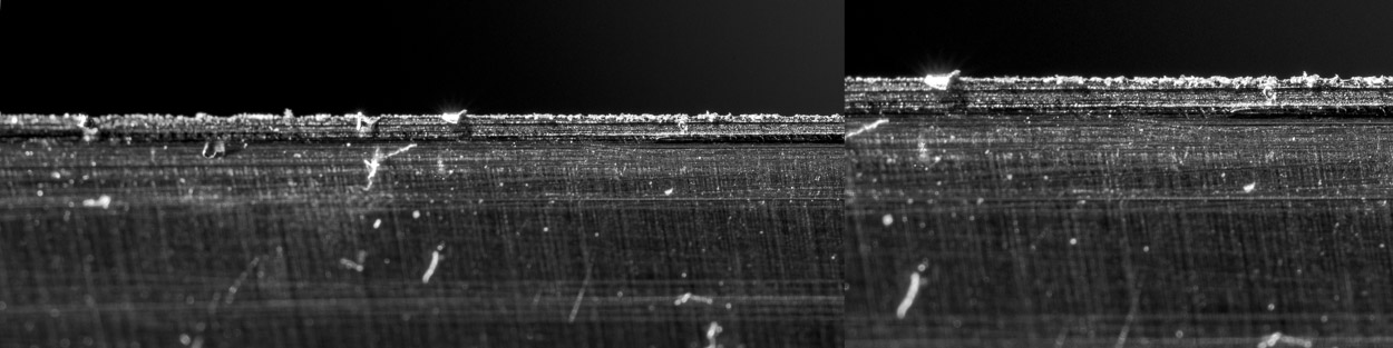 knife edge after 5 more carbide sharpener pulls - persistent micro-saw