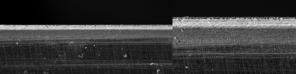 knife edge after leather stropping - burr removal after carbide sharpening
