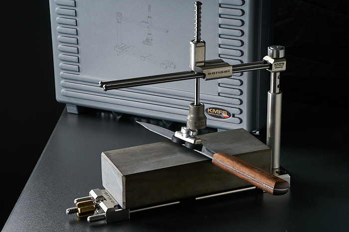 KMFS Sensei sharpening system detail - CNC duralumin stainless steel