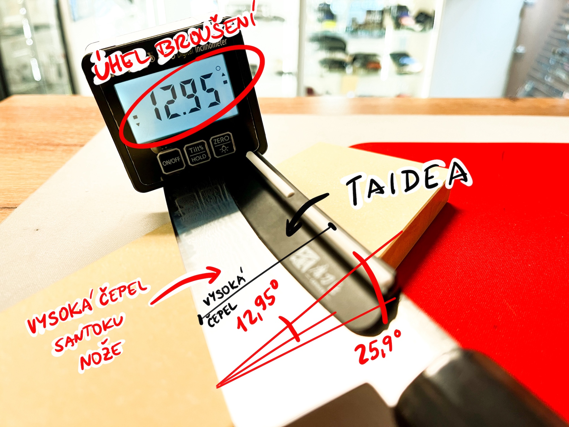 taidea angle guide for santoku 13 degrees - sharpening helper